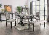 Alfred Antique Black 6 Pc Dining Table Set w/ Bench from Furniture of America - Luna Furniture