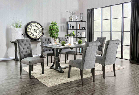 Alfred Antique Black 7 Pc Dining Table Set from Furniture of America - Luna Furniture