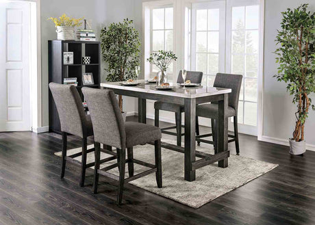 Brule White/Antique Black 5 Pc Counter Ht Table Set from Furniture of America - Luna Furniture