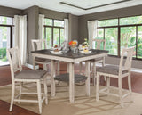 Ann Antique White/Gray 5-Piece Counter Ht. Table Set from Furniture of America - Luna Furniture