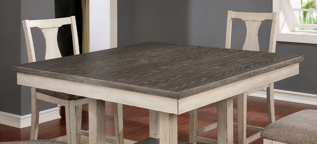 Ann Antique White/Gray 5-Piece Counter Ht. Table Set from Furniture of America - Luna Furniture