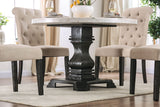 Elfredo White/Antique Black Round Dining Table from Furniture of America - Luna Furniture