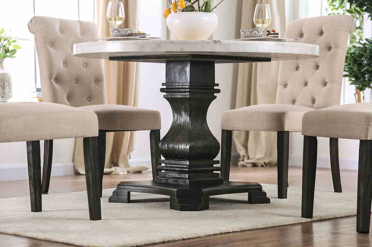 Elfredo White/Antique Black 5 Pc Dining Table Set from Furniture of America - Luna Furniture