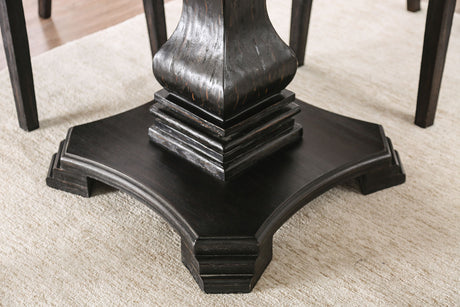 Elfredo White/Antique Black Round Dining Table from Furniture of America - Luna Furniture