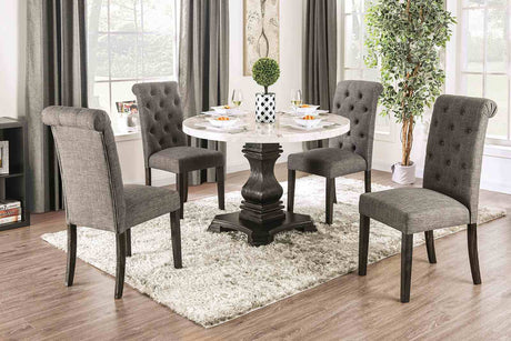 Elfredo White'Antique Black 5-Piece Dining Room Set from Furniture of America - Luna Furniture