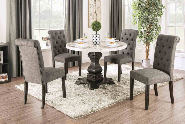 Elfredo White'Antique Black 5-Piece Dining Room Set