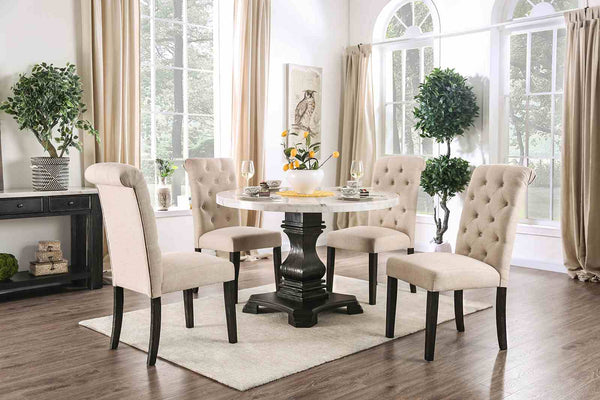 Elfredo White/Antique Black 5-Piece Dining Room Set