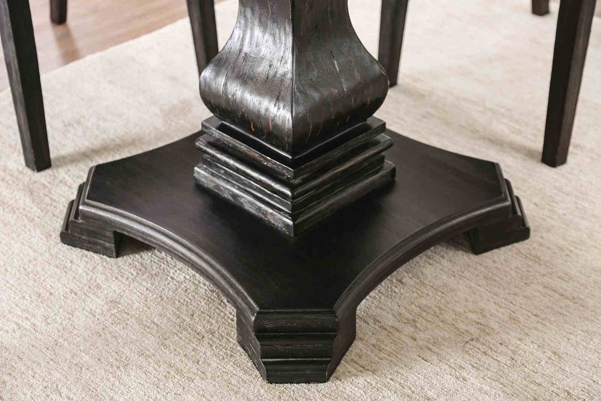 Elfredo White/Antique Black 5 Pc Dining Table Set from Furniture of America - Luna Furniture