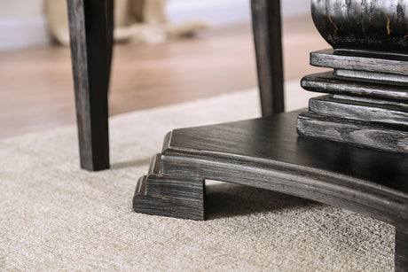 Elfredo White/Antique Black Round Dining Table from Furniture of America - Luna Furniture