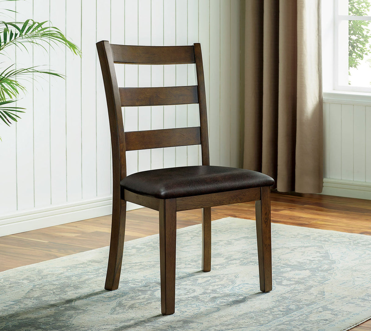 Gracefield Walnut/Dark Brown 5 Pc. Dining Table Set from Furniture of America - Luna Furniture