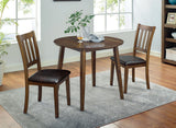 Blackwood Walnut/Dark Brown 3 Pc. Round Table Set from Furniture of America - Luna Furniture