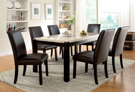 Gladstone Dark Walnut/Ivory Dining Table from Furniture of America - Luna Furniture