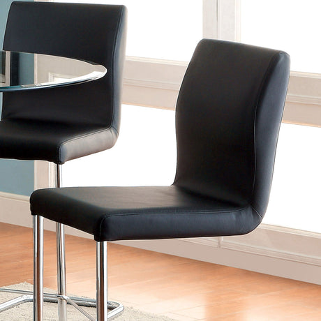 Lodia Black/Chrome Counter Height Chair from Furniture of America - Luna Furniture