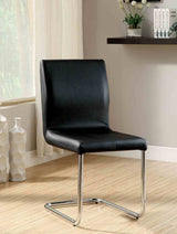Lodia Black/Chrome Side Chair from Furniture of America - Luna Furniture