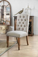 Gianna Rustic Oak/Ivory Side Chair from Furniture of America - Luna Furniture