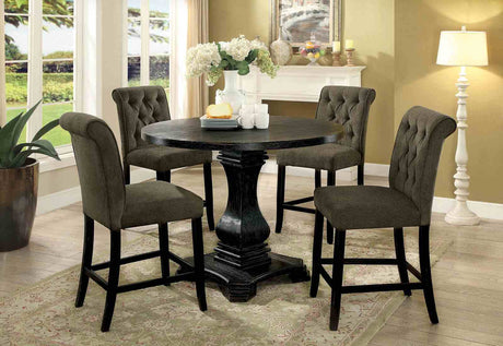 Izzy Gray/Antique Black Counter Height Chair, Set of 2 from Furniture of America - Luna Furniture