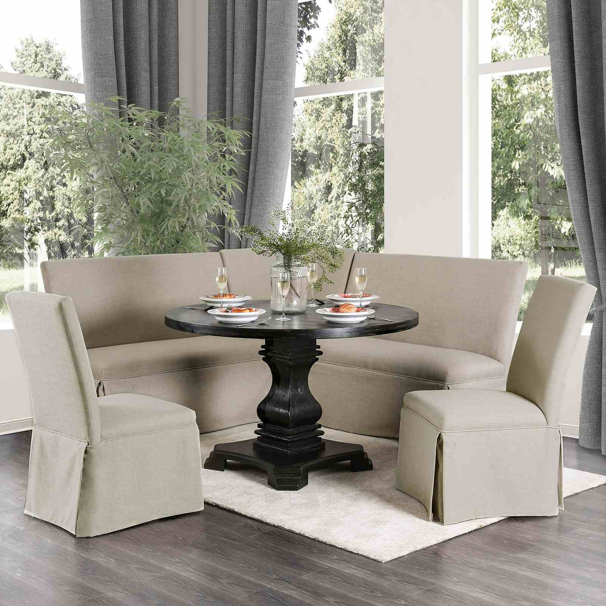 Nerissa Antique Black Round Table from Furniture of America - Luna Furniture