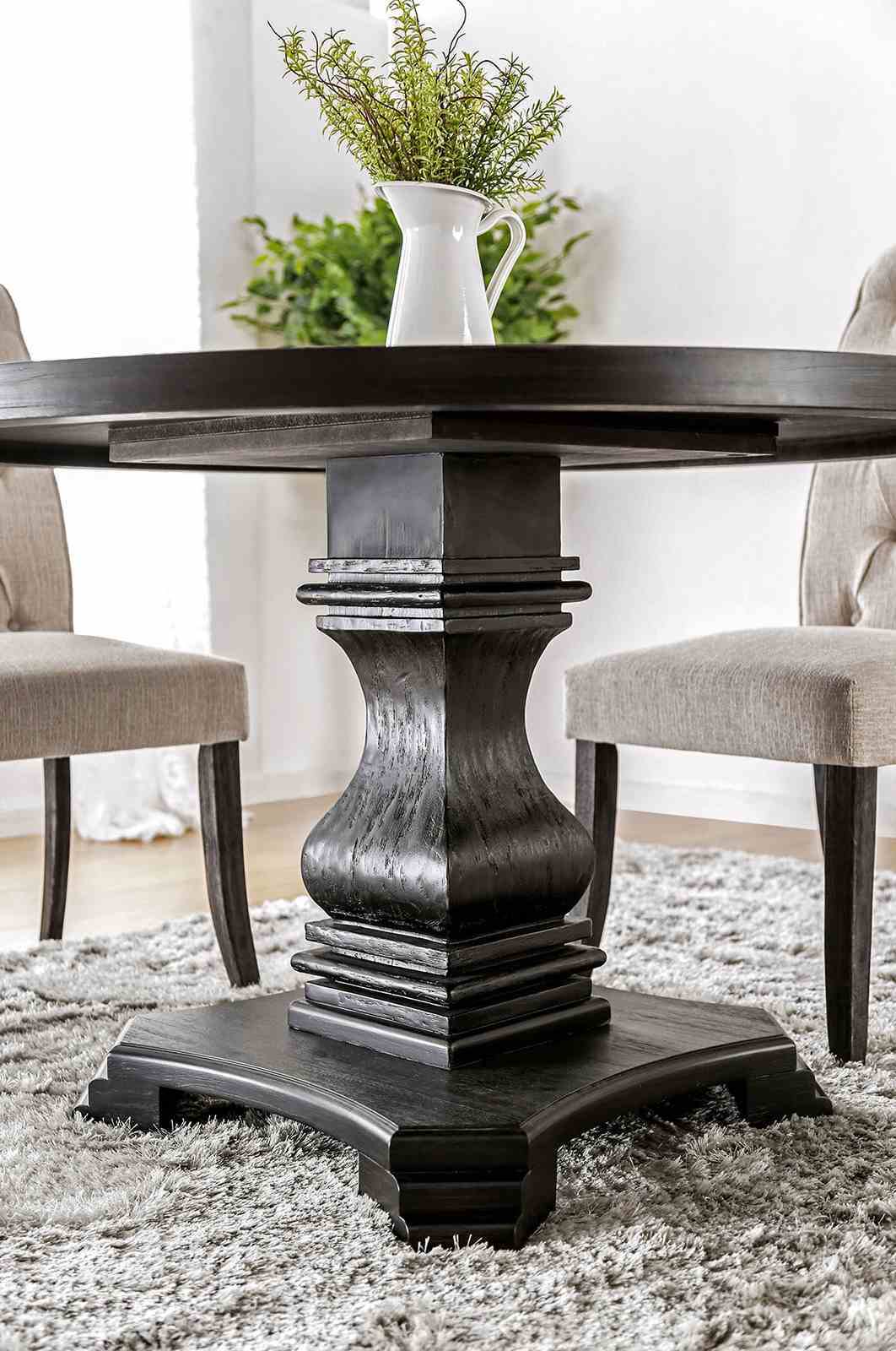 Nerissa Antique Black/Beige 5 Pc Dining Table Set from Furniture of America - Luna Furniture