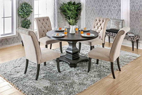 Nerissa Antique Black/Beige 5-Piece Dining Room Set from Furniture of America - Luna Furniture