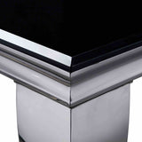 Neuveville Black/Chrome 7 Pc Dining Table Set from Furniture of America - Luna Furniture