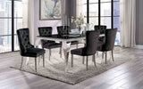 Neuveville Black/Chrome 7 Pc Dining Table Set from Furniture of America - Luna Furniture