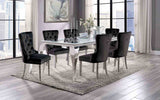 Neuveville White/Chrome 7 Pc Dining Table Set from Furniture of America - Luna Furniture