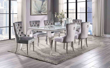 Neuveville White/Chrome Dining Table from Furniture of America - Luna Furniture