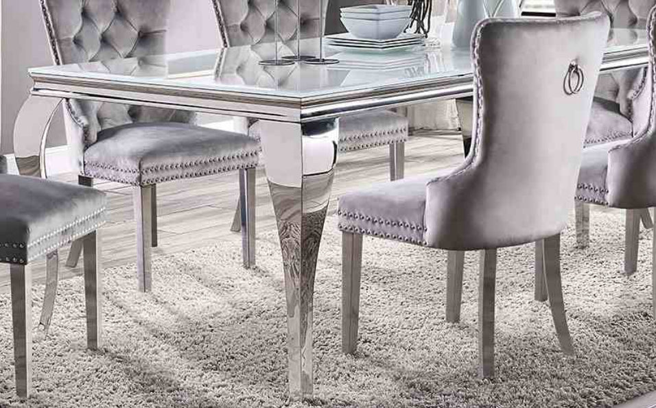 Neuveville White/Chrome Dining Table