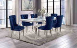Neuveville White/Chrome 7 Pc Dining Table Set from Furniture of America - Luna Furniture