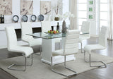 Eva White/Clear Dining Table from Furniture of America - Luna Furniture