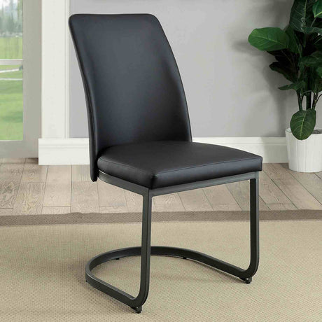 Saskia Dark Gray/Black Side Chair from Furniture of America - Luna Furniture
