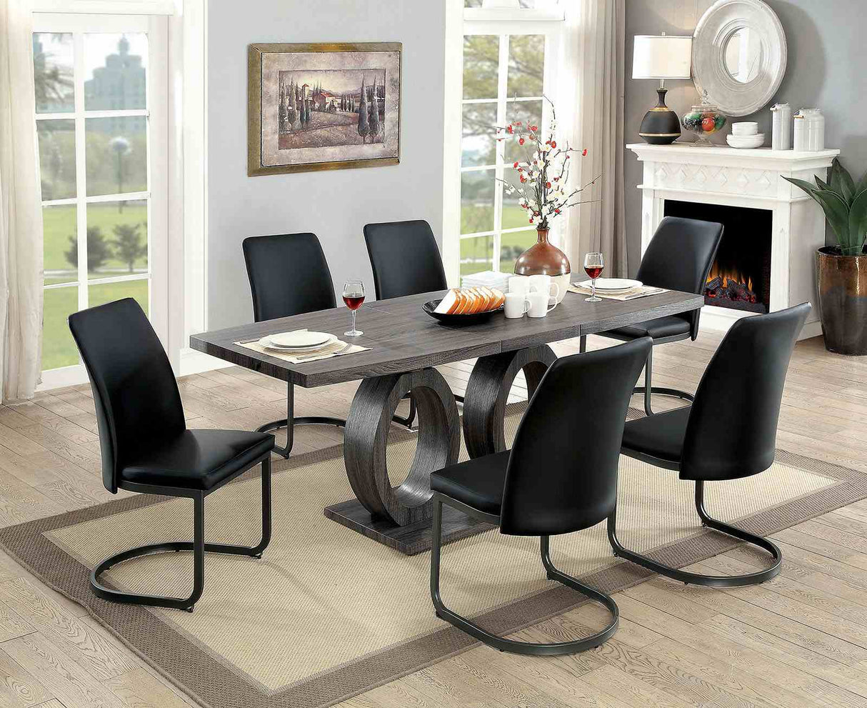 Saskia Dark Gray/Black Side Chair from Furniture of America - Luna Furniture