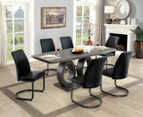 Saskia Dark Gray/Black Side Chair from Furniture of America - Luna Furniture