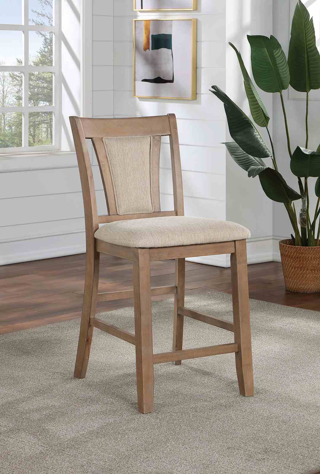 Upminster Natural Tone 7 Pc Counter Ht Table Set from Furniture of America - Luna Furniture