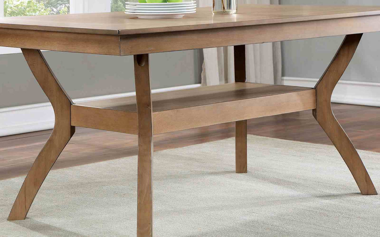 Upminster Natural Tone 7 Pc Dining Table Set from Furniture of America - Luna Furniture