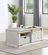 Bacerra Antique White/Gold Coffee Table from Furniture of America - Luna Furniture