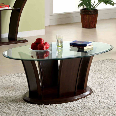 Manhattan Brown Cherry Coffee Table from Furniture of America - Luna Furniture