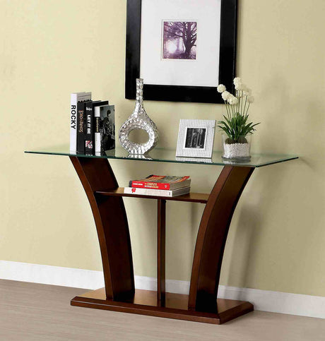Manhattan Brown Cherry Sofa Table from Furniture of America - Luna Furniture