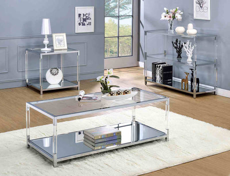 Ludvig Chrome/Clear Coffee Table from Furniture of America - Luna Furniture