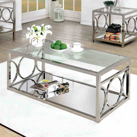 Rylee Chrome Coffee Table from Furniture of America - Luna Furniture