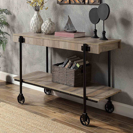 Lobb Natural Tone/Black Sofa Table from Furniture of America - Luna Furniture