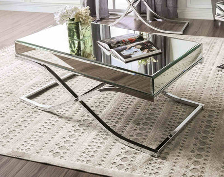 Sundance Chrome Coffee Table from Furniture of America - Luna Furniture