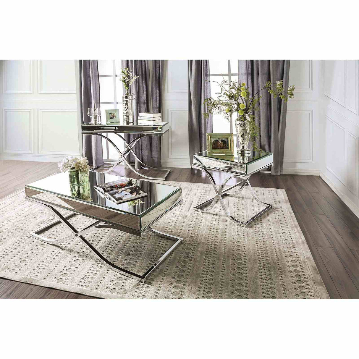 Sundance Chrome Coffee Table from Furniture of America - Luna Furniture