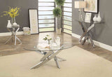Laila Chrome Coffee Table from Furniture of America - Luna Furniture