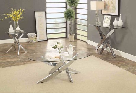 Laila Chrome End Table from Furniture of America - Luna Furniture