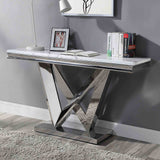 Villarsglane White/Chrome Sofa Table from Furniture of America - Luna Furniture