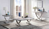 Wettingen White/Chrome Coffee Table from Furniture of America - Luna Furniture