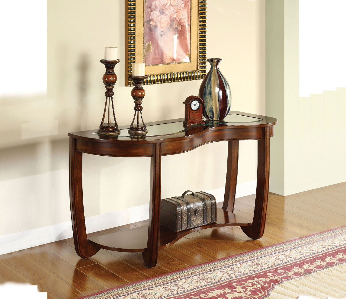 Crystal Falls Dark Cherry Sofa Table from Furniture of America - Luna Furniture