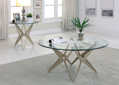 Alvise Champagne Coffee Table from Furniture of America - Luna Furniture