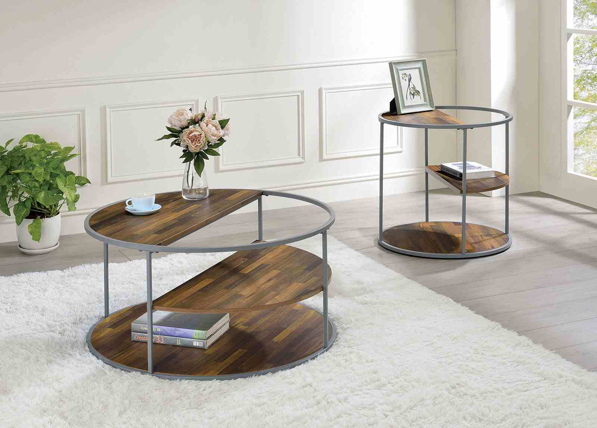 Orrin Gray/Walnut Coffee Table from Furniture of America - Luna Furniture